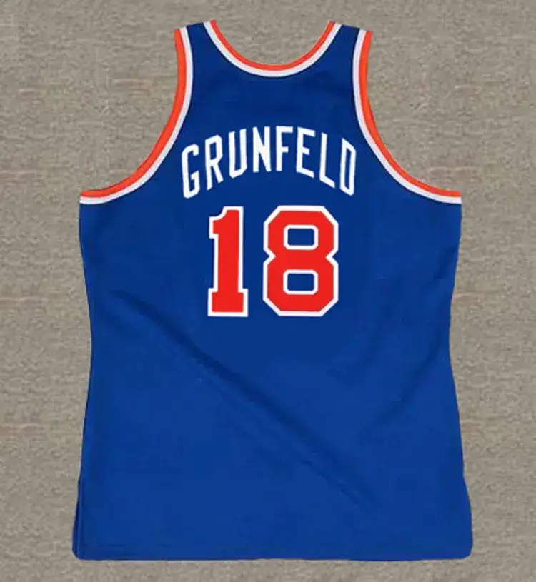 ERNIE GRUNFELD New York Knicks 1983 Throwback NBA Basketball Jersey 