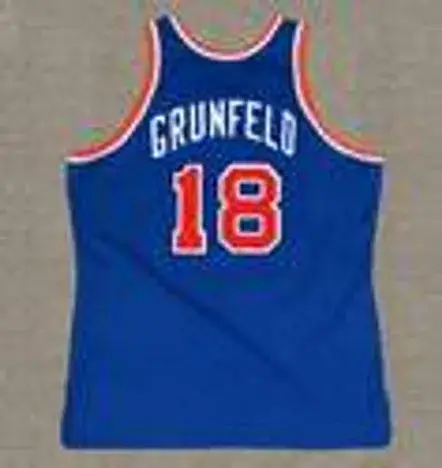ERNIE GRUNFELD New York Knicks 1983 Throwback NBA Basketball Jersey 