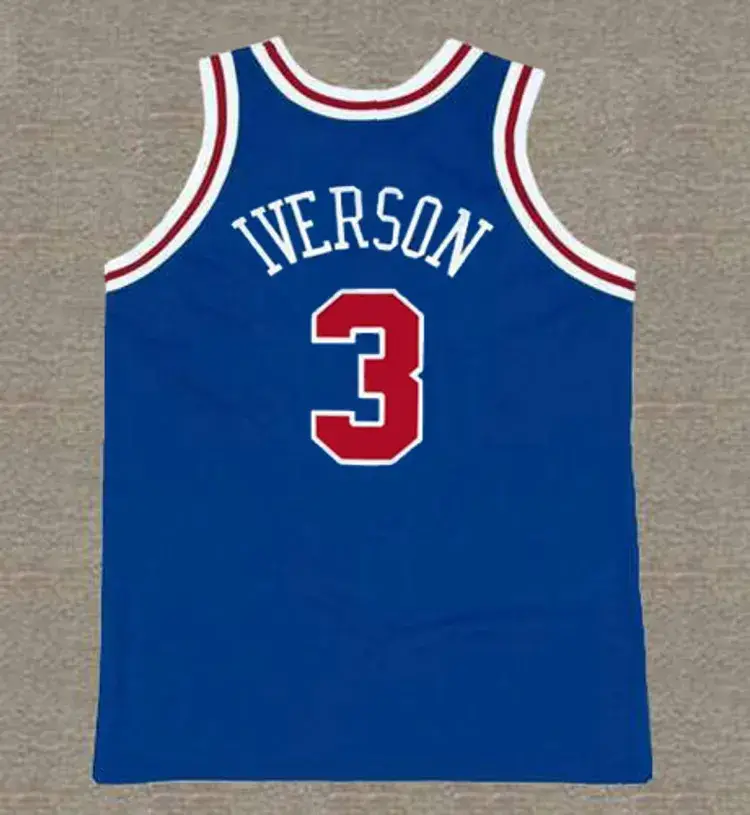 ALLEN IVERSON Philadelphia 76ers 1996 Throwback NBA Basketball Jersey 
