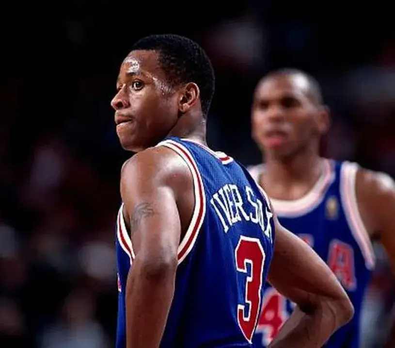 ALLEN IVERSON Philadelphia 76ers 1996 Throwback NBA Basketball Jersey 