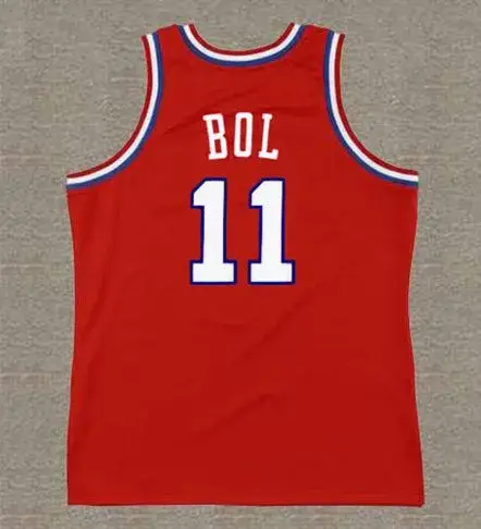 MANUTE BOL Philadelphia 76ers 1990 Throwback NBA Basketball Jersey 