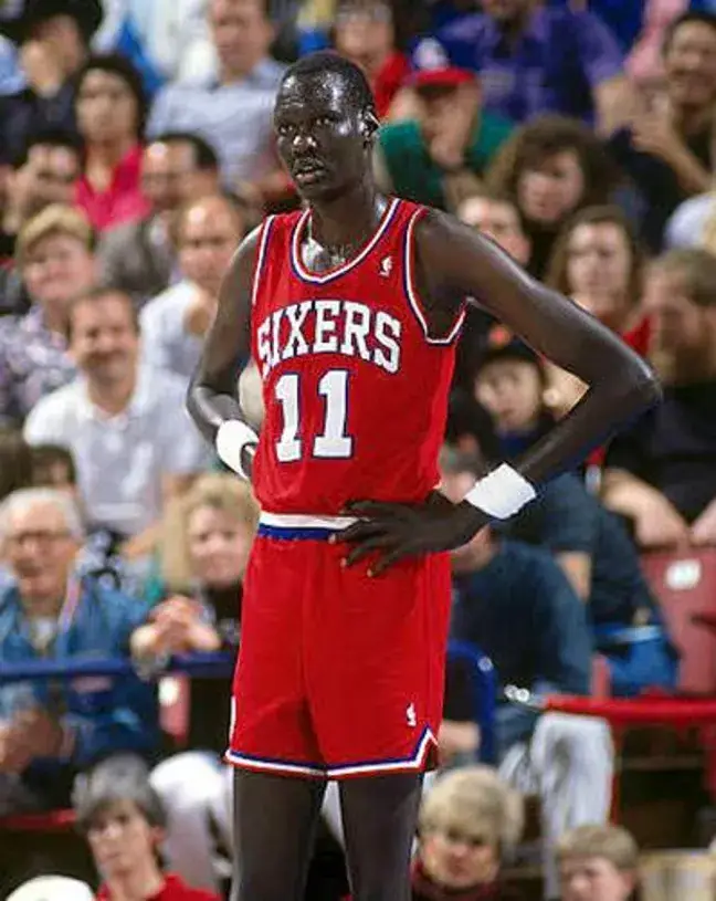 MANUTE BOL Philadelphia 76ers 1990 Throwback NBA Basketball Jersey 