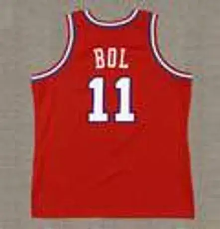 MANUTE BOL Philadelphia 76ers 1990 Throwback NBA Basketball Jersey 