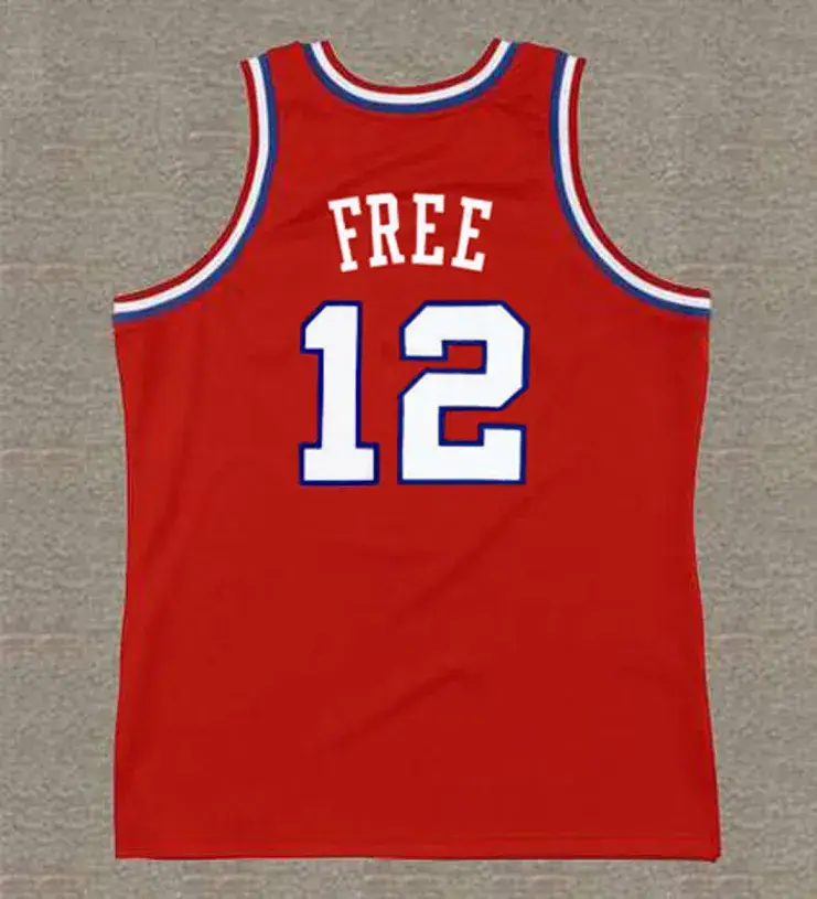 WORLD B. FREE Philadelphia 76ers 1986 Throwback NBA Basketball Jersey 