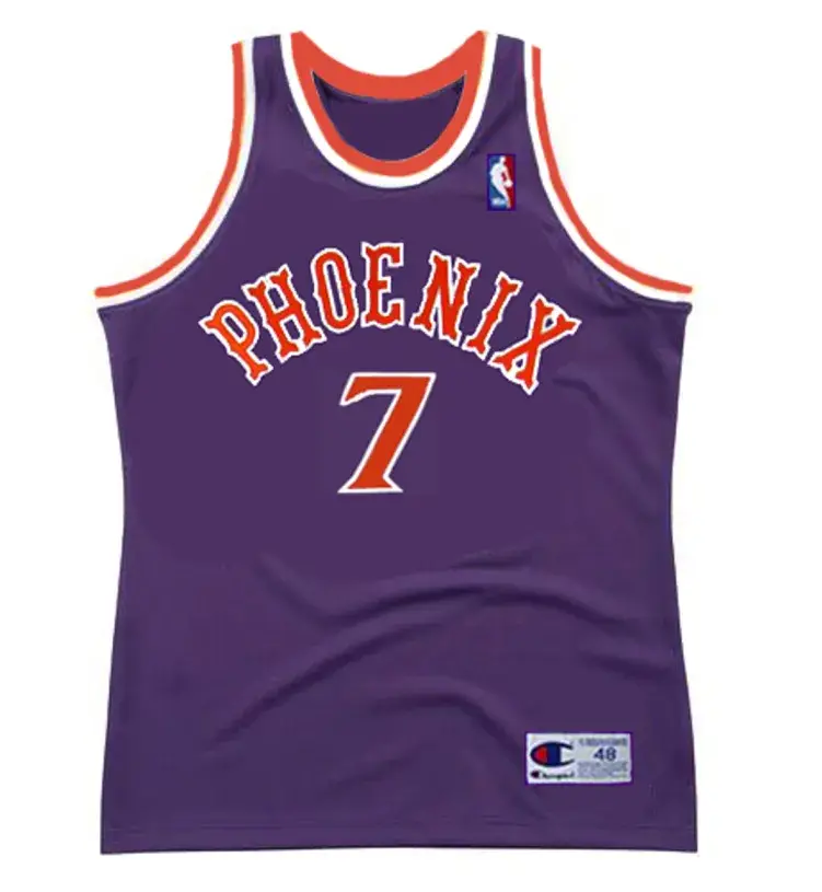 KEVIN JOHNSON Phoenix Suns 1992 Away Throwback NBA Basketball Jersey