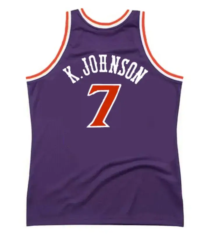 KEVIN JOHNSON Phoenix Suns 1992 Away Throwback NBA Basketball Jersey 