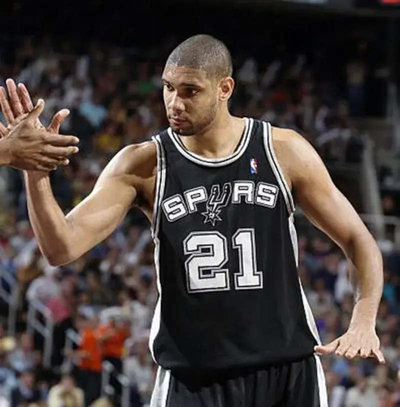 TIM DUNCAN San Antonio Spurs 2003 Away Reebok Throwback NBA Jersey 
