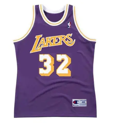 MAGIC JOHNSON Los Angeles Lakers 1987 Away Throwback NBA Basketball Jersey