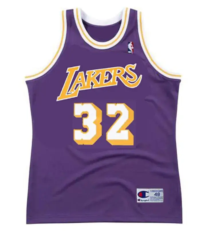 MAGIC JOHNSON Los Angeles Lakers 1987 Away Throwback NBA Basketball Jersey