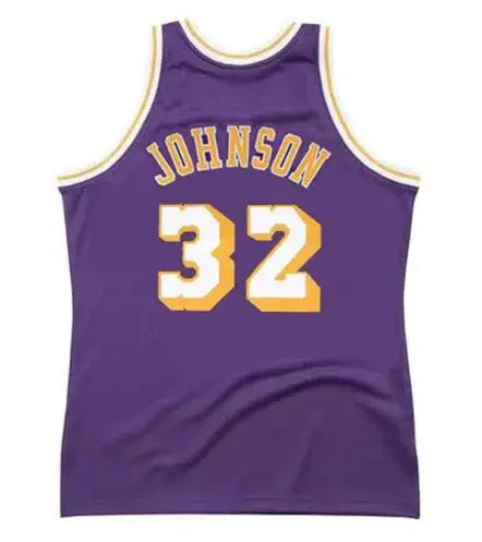 MAGIC JOHNSON Los Angeles Lakers 1987 Away Throwback NBA Basketball Jersey 