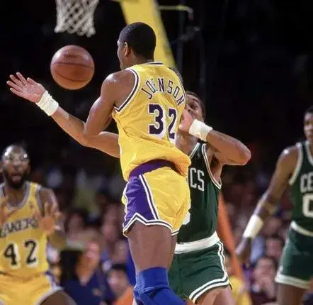 MAGIC JOHNSON Los Angeles Lakers 1987 Home Throwback NBA Basketball Jersey 