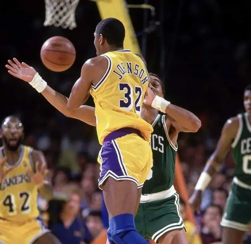 MAGIC JOHNSON Los Angeles Lakers 1987 Home Throwback NBA Basketball Jersey 