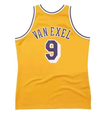 NICK VAN EXEL Los Angeles Lakers 1997 Home Throwback NBA Basketball Jersey 