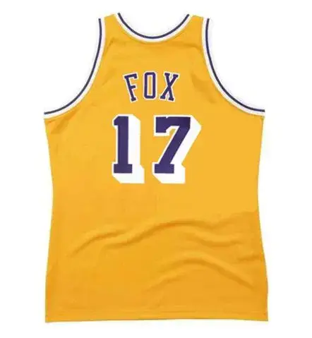 RICK FOX Los Angeles Lakers 1997 Home Throwback NBA Basketball Jersey 