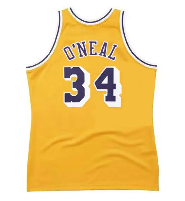 SHAQUILLE O’NEAL Los Angeles Lakers 1997 Home Throwback NBA Basketball Jersey 