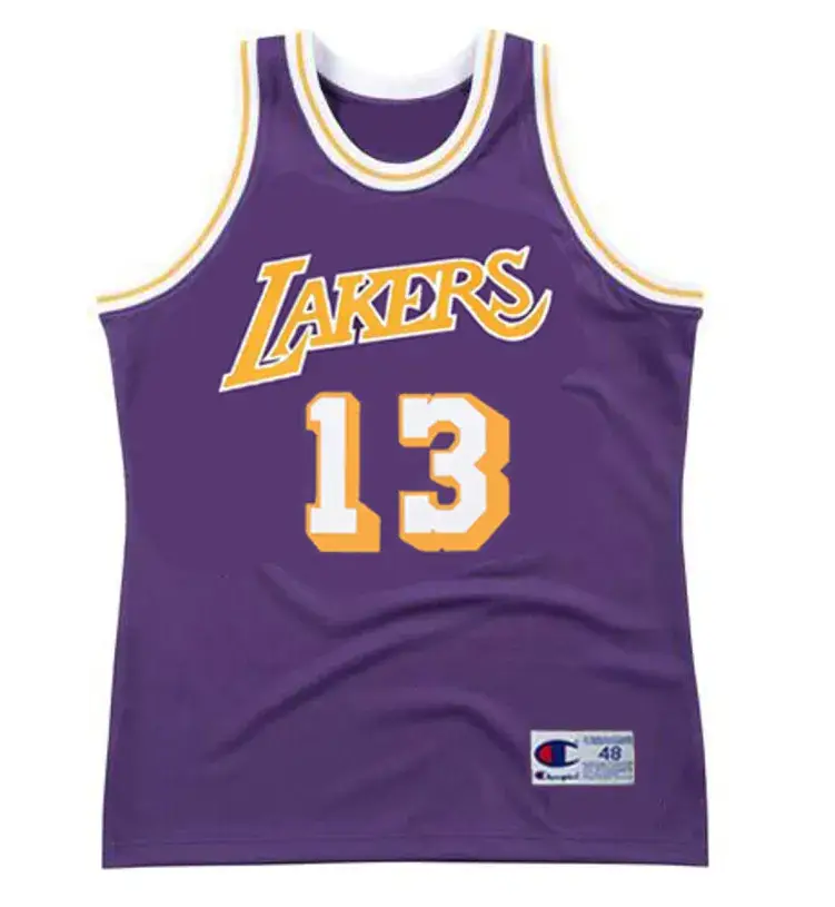 WILT CHAMBERLAIN Los Angeles Lakers 1973 Away Throwback NBA Basketball Jersey