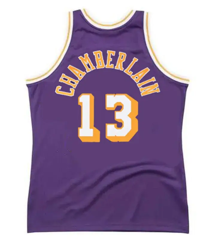 WILT CHAMBERLAIN Los Angeles Lakers 1973 Away Throwback NBA Basketball Jersey 
