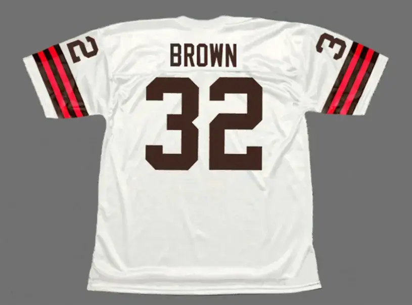 JIM BROWN Cleveland Browns 1960’s Away Throwback NFL Football Jersey 