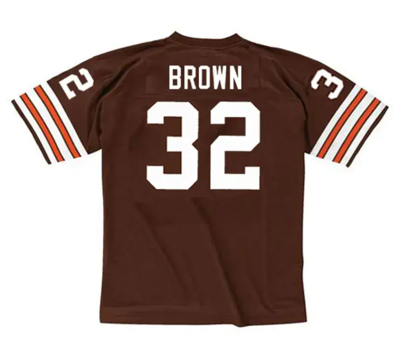 JIM BROWN Cleveland Browns 1960’s Home Throwback NFL Football Jersey 