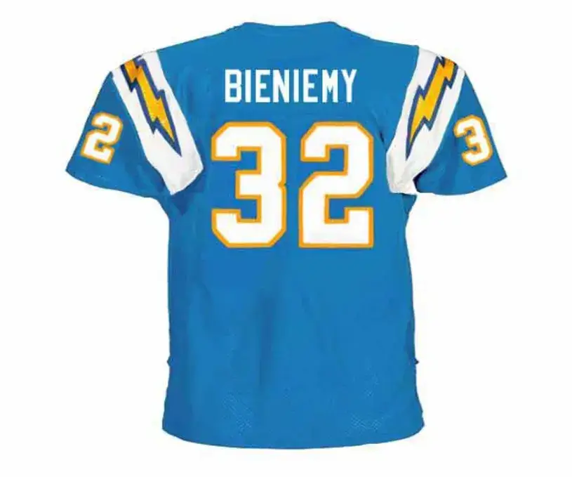 ERIC BIENIEMY San Diego Chargers 1994 Throwback Home NFL Football Jersey 