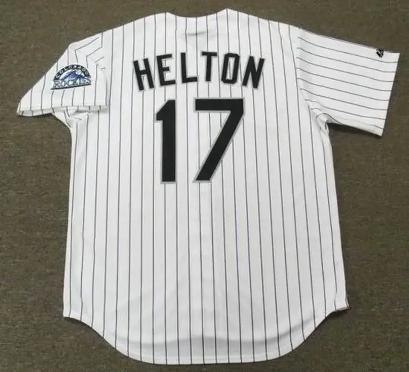 TODD HELTON Colorado Rockies 2001 Majestic Throwback Home Baseball Jersey 
