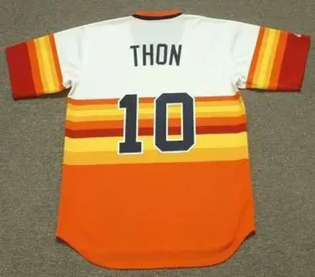 DICKIE THON Houston Astros 1980’s Majestic Cooperstown Throwback Baseball Jersey 