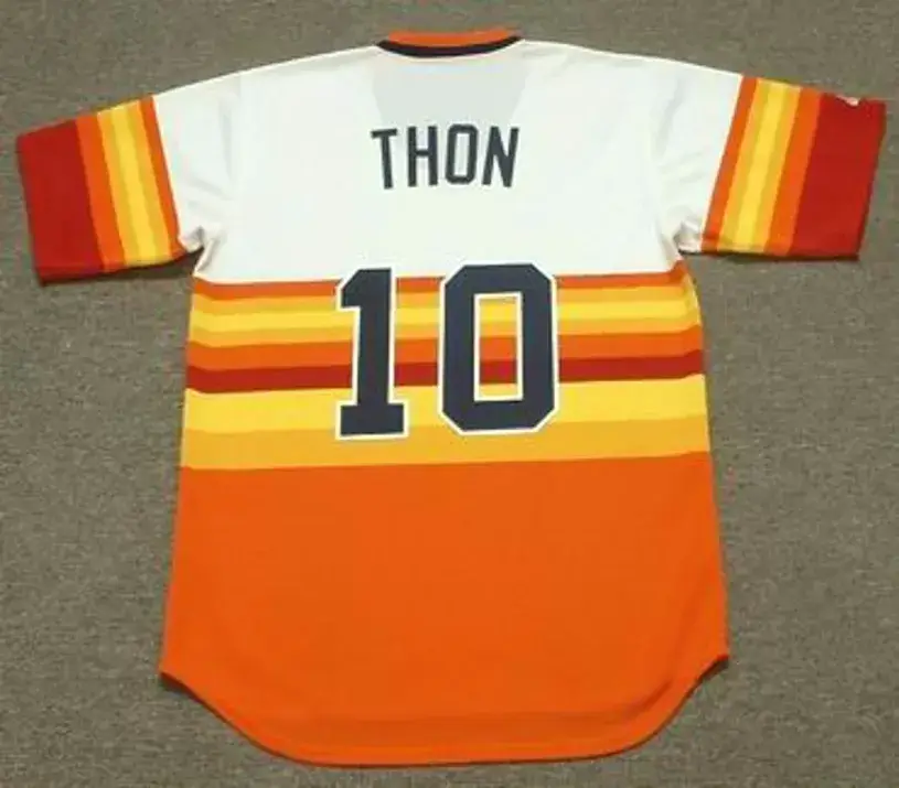 DICKIE THON Houston Astros 1980’s Majestic Cooperstown Throwback Baseball Jersey 