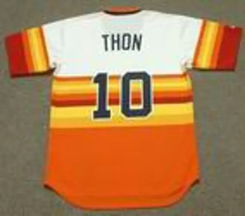 DICKIE THON Houston Astros 1980’s Majestic Cooperstown Throwback Baseball Jersey 