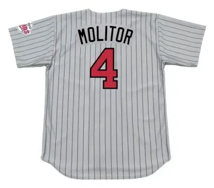 PAUL MOLITOR Minnesota Twins 1998 Majestic Throwback Away Baseball Jersey 