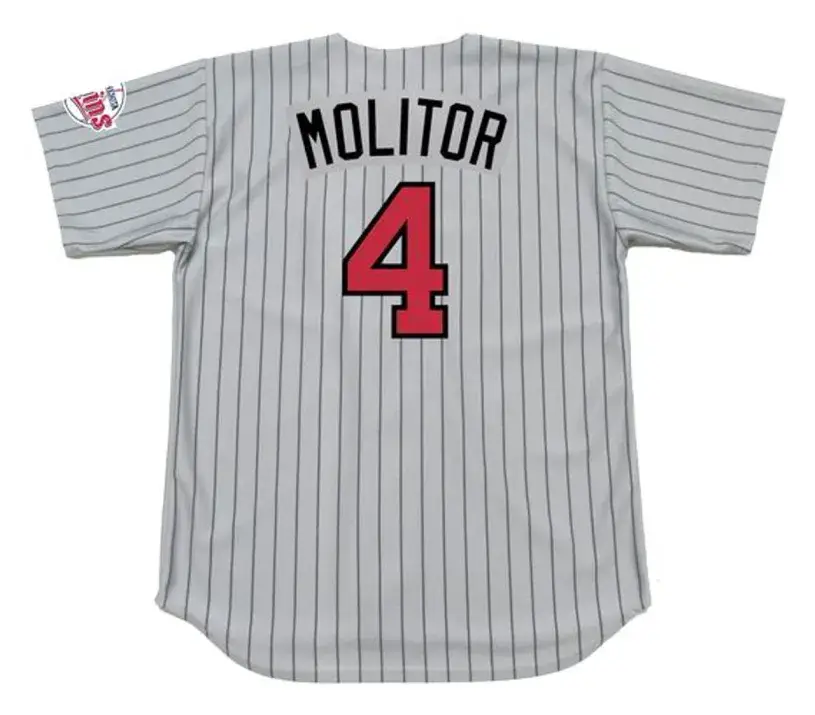 PAUL MOLITOR Minnesota Twins 1998 Majestic Throwback Away Baseball Jersey 