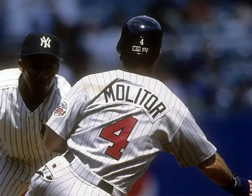 PAUL MOLITOR Minnesota Twins 1998 Majestic Throwback Away Baseball Jersey 