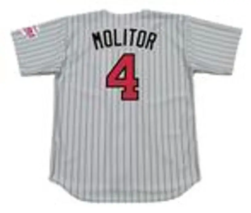 PAUL MOLITOR Minnesota Twins 1998 Majestic Throwback Away Baseball Jersey 