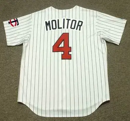 PAUL MOLITOR Minnesota Twins 1998 Majestic Throwback Home Baseball Jersey 