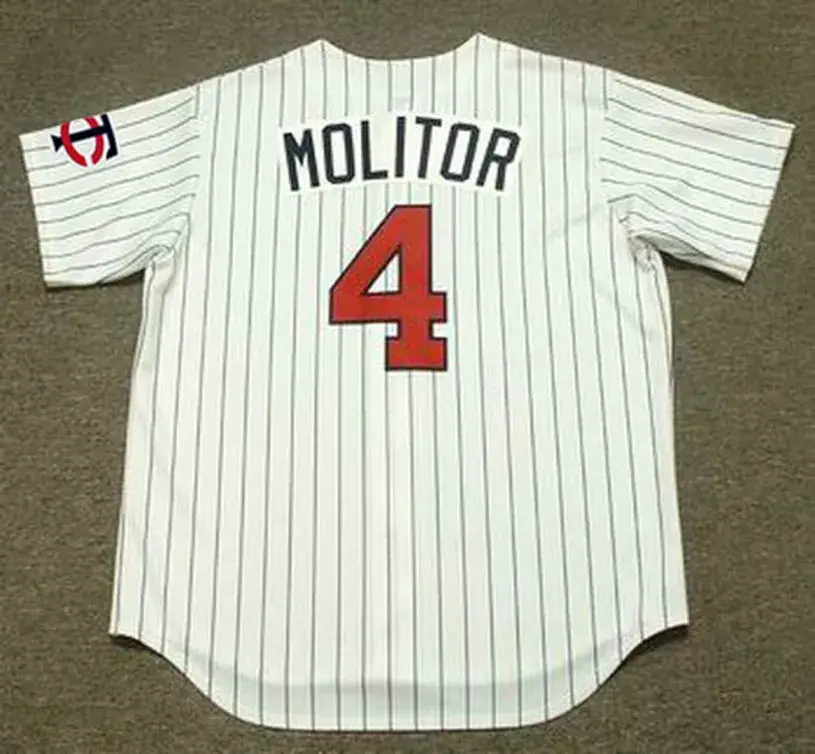 PAUL MOLITOR Minnesota Twins 1998 Majestic Throwback Home Baseball Jersey 