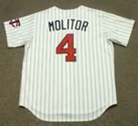 PAUL MOLITOR Minnesota Twins 1998 Majestic Throwback Home Baseball Jersey 