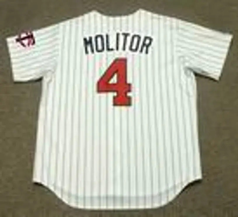 PAUL MOLITOR Minnesota Twins 1998 Majestic Throwback Home Baseball Jersey 