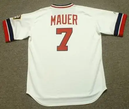 JOE MAUER Minnesota Twins Majestic Cooperstown Throwback Home Baseball Jersey 