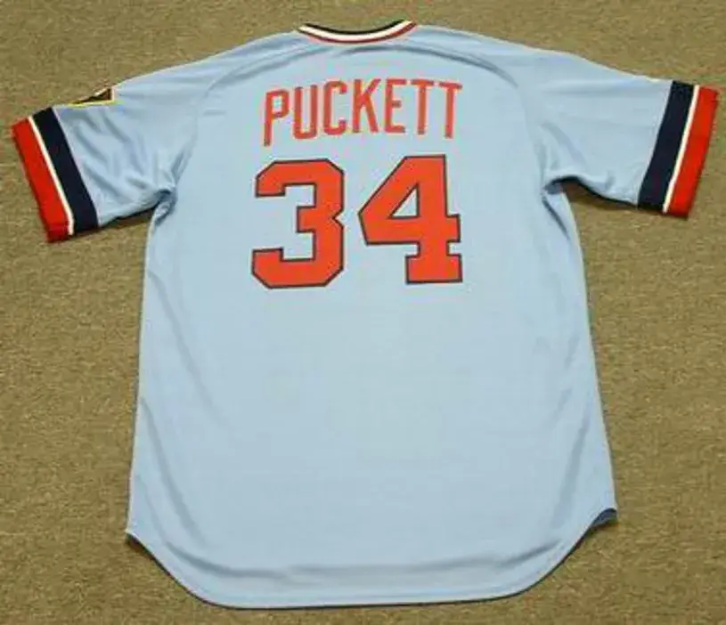 KIRBY PUCKETT Minnesota Twins 1984 Majestic Cooperstown Throwback Baseball Jersey 