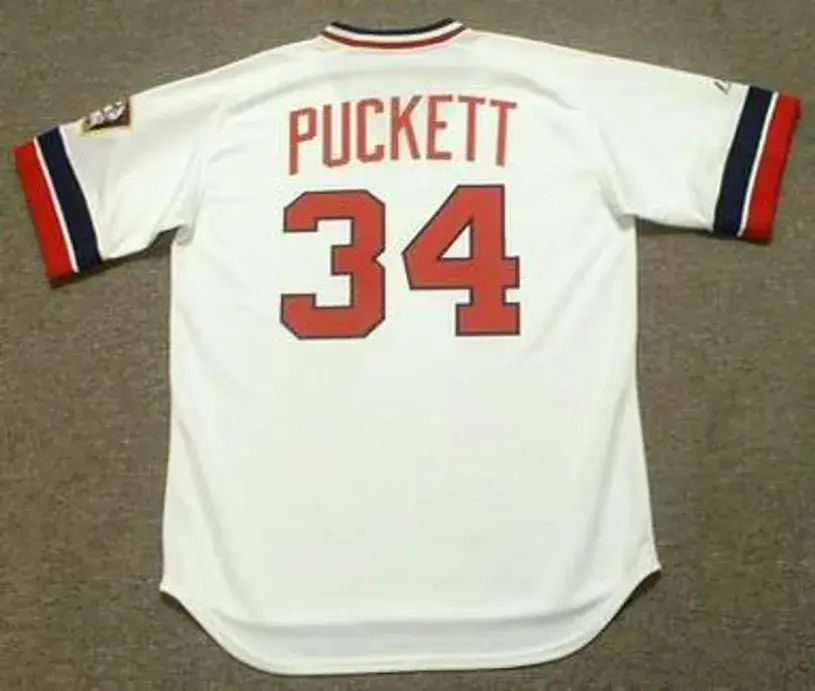 KIRBY PUCKETT Minnesota Twins 1984 Majestic Cooperstown Throwback Home Jersey 