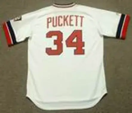 KIRBY PUCKETT Minnesota Twins 1984 Majestic Cooperstown Throwback Home Jersey 