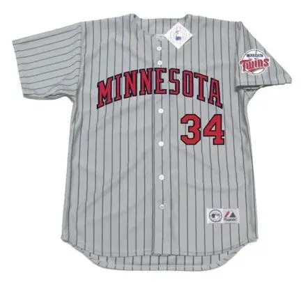 KIRBY PUCKETT Minnesota Twins 1991 Away Majestic Baseball Throwback Jersey
