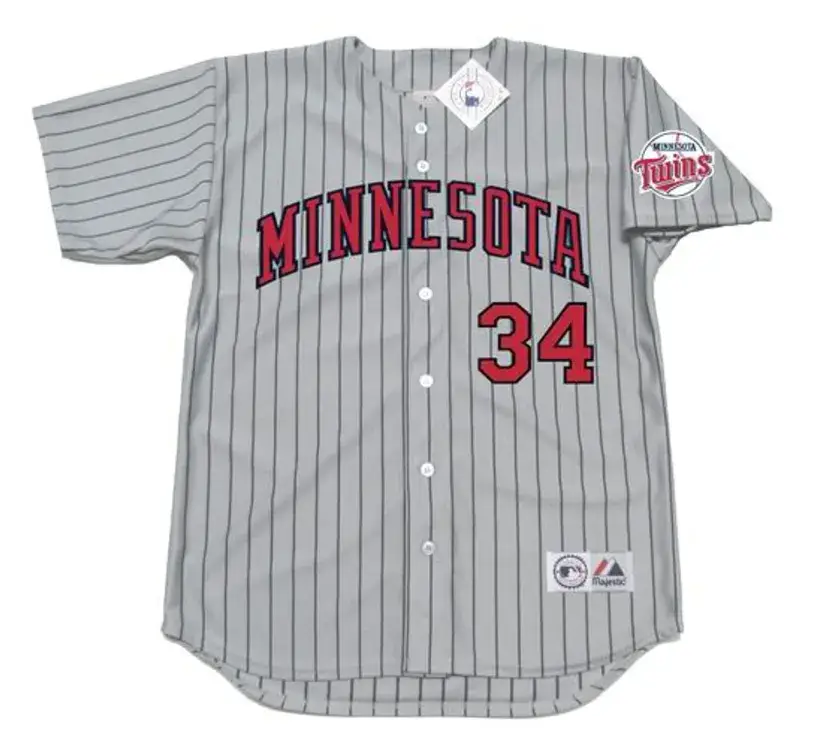 KIRBY PUCKETT Minnesota Twins 1991 Away Majestic Baseball Throwback Jersey