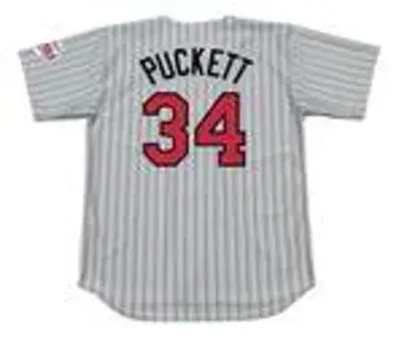 KIRBY PUCKETT Minnesota Twins 1991 Away Majestic Baseball Throwback Jersey 