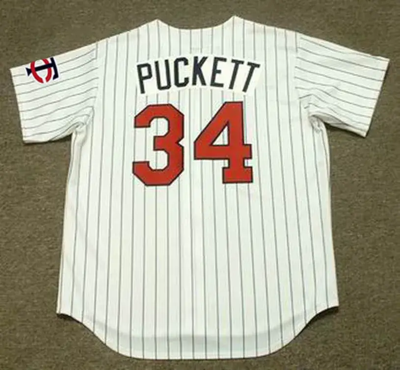KIRBY PUCKETT Minnesota Twins 1991 Majestic Throwback Home Baseball Jersey 