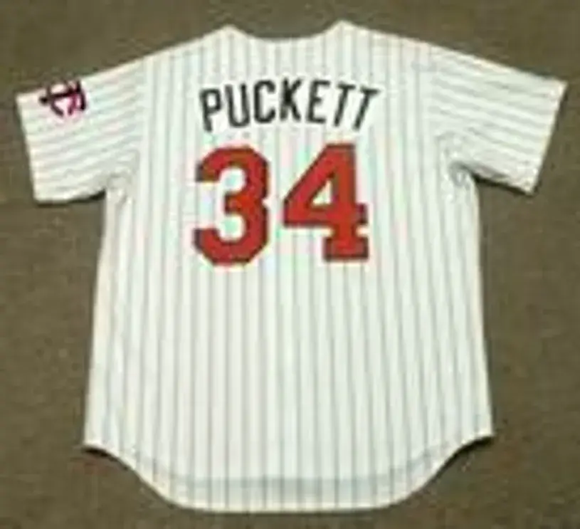 KIRBY PUCKETT Minnesota Twins 1991 Majestic Throwback Home Baseball Jersey 