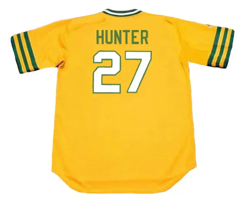 JIM “CATFISH” HUNTER Oakland Athletics 1972 Majestic Cooperstown Baseball Jersey