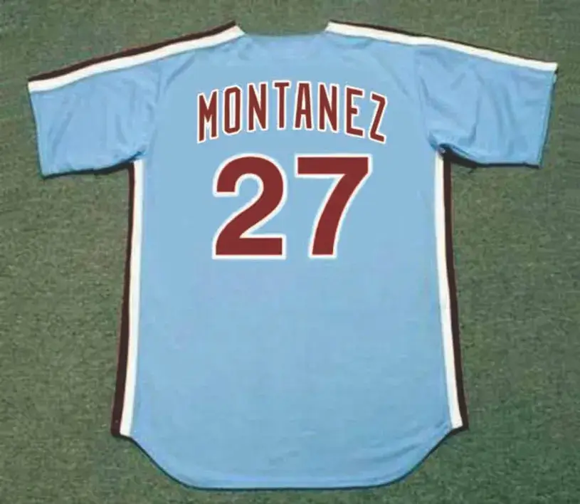 WILLIE MONTANEZ Philadelphia Phillies 1974 Away Throwback Baseball Jersey 