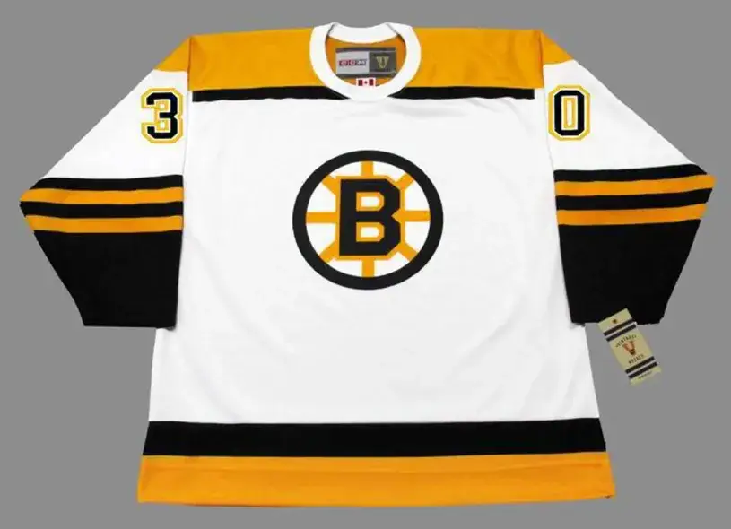 GERRY CHEEVERS Boston Bruins 1960’s CCM Throwback Away NHL Hockey Jersey
