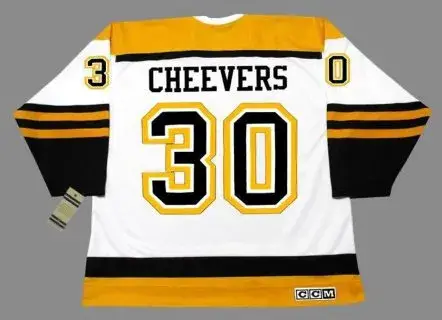 GERRY CHEEVERS Boston Bruins 1960’s CCM Throwback Away NHL Hockey Jersey 