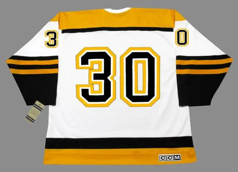 GERRY CHEEVERS Boston Bruins 1960’s CCM Throwback Away NHL Hockey Jersey 